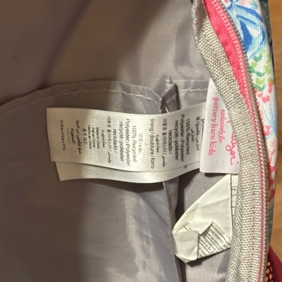 Girl Backpack floral Lily Pulitzer Pottery Barn Kids with Pink LUCY EMBROIDERY 🧵 - Picture 9 of 11
